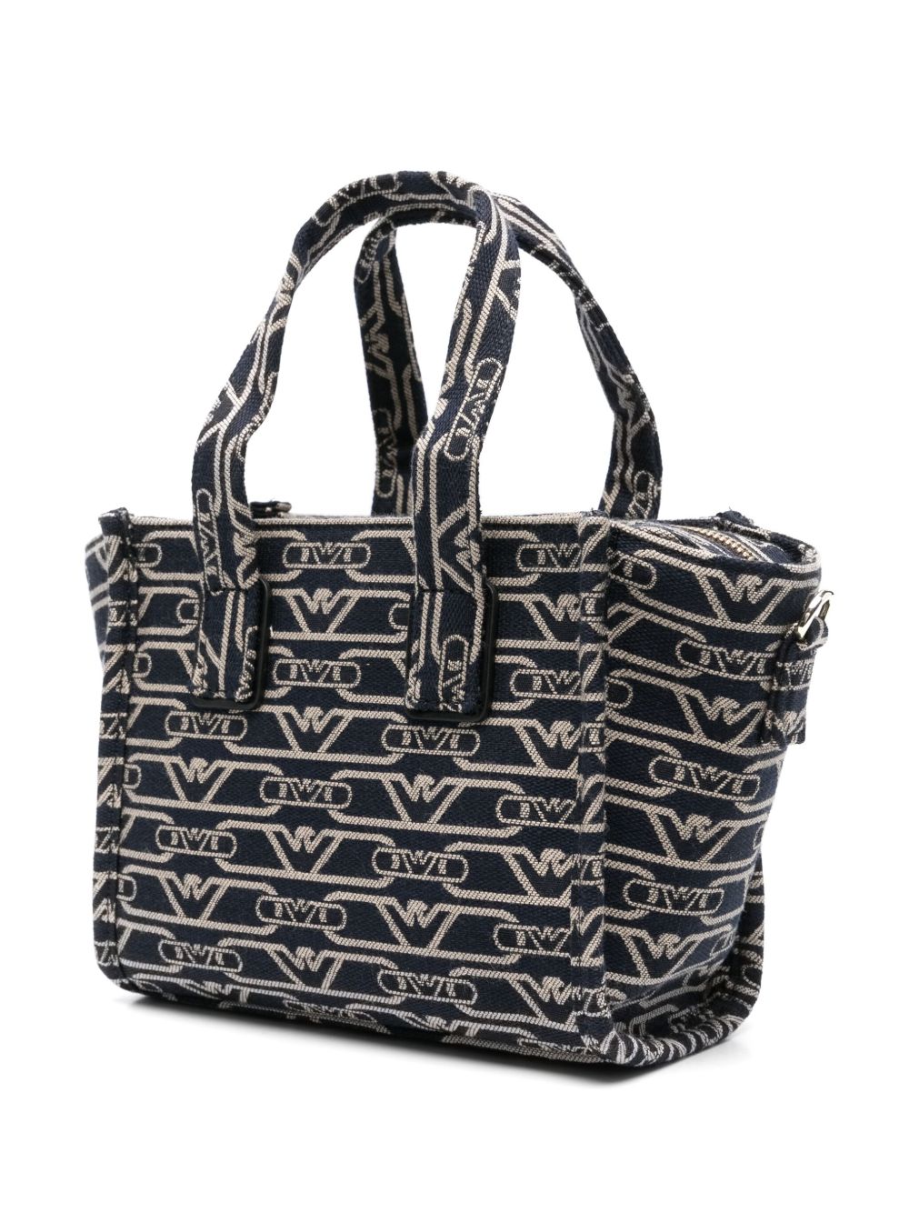 Emporio Armani Small tote bag in all-over monogram jacquard canvas Emporio Armani