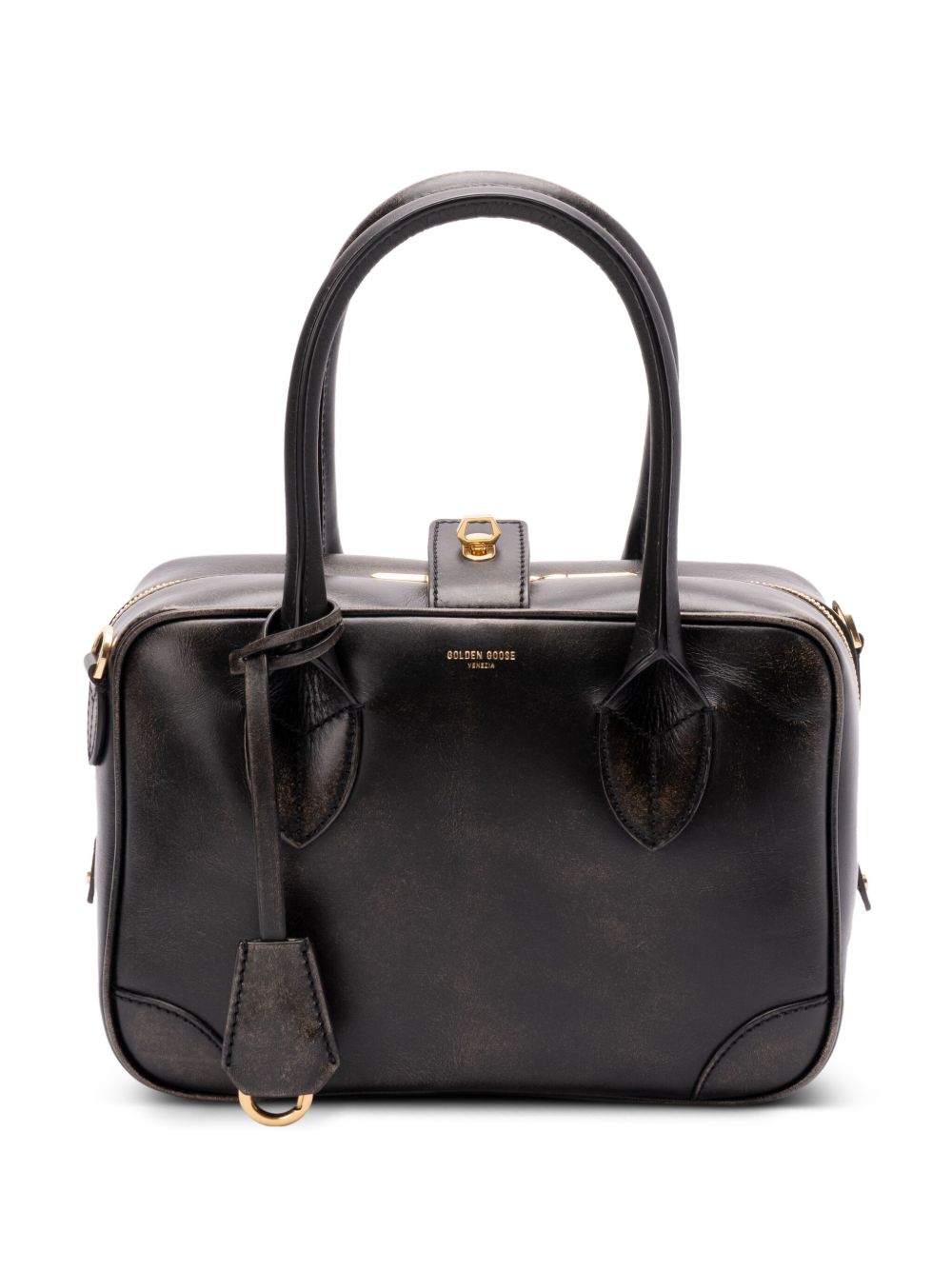 Golden Goose Vita Bag in smooth black leather and gold details Golden Goose