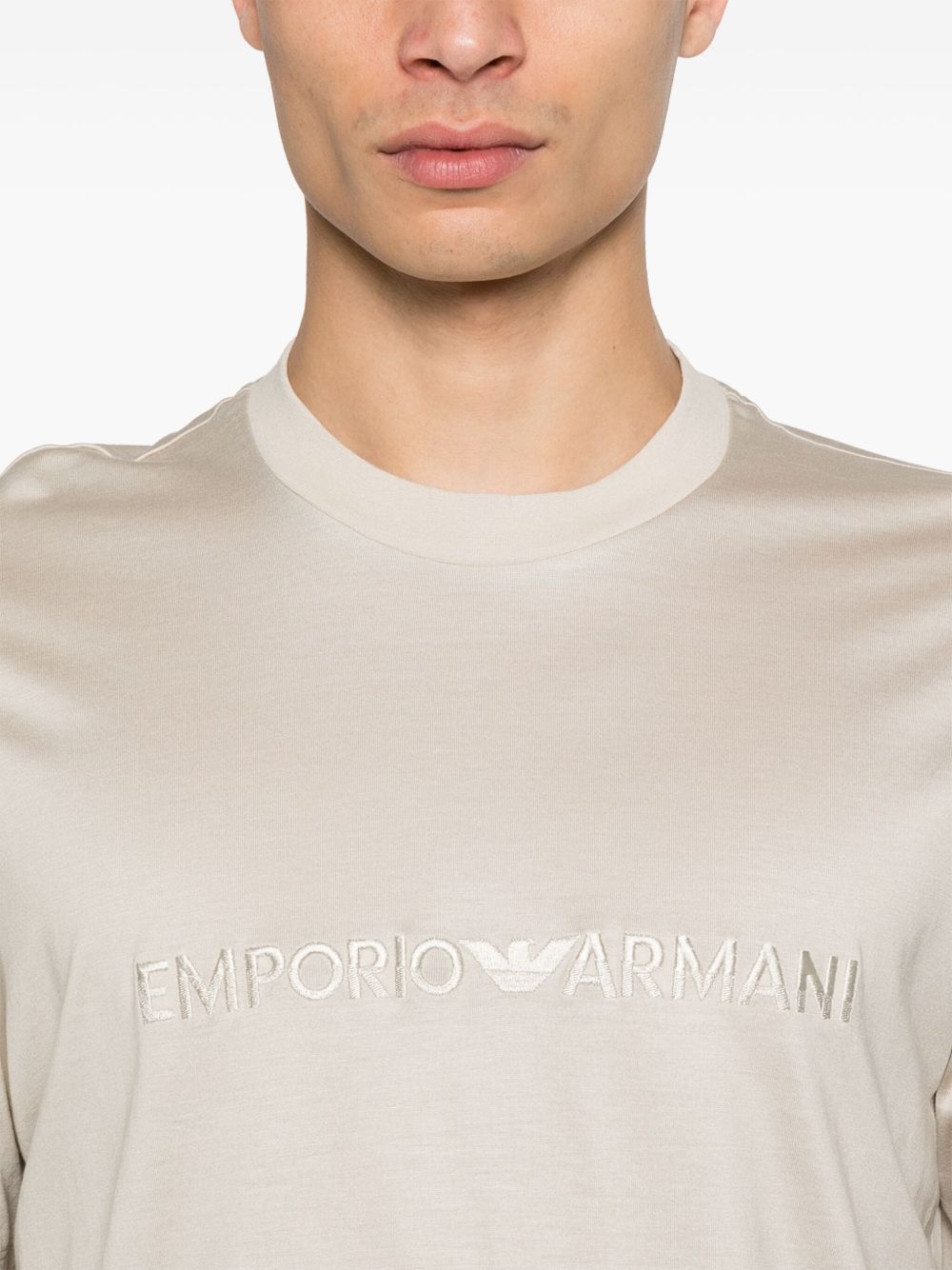 Emporio Armani ASV jersey-Lyocell blend T-shirt with embroidery Emporio Armani