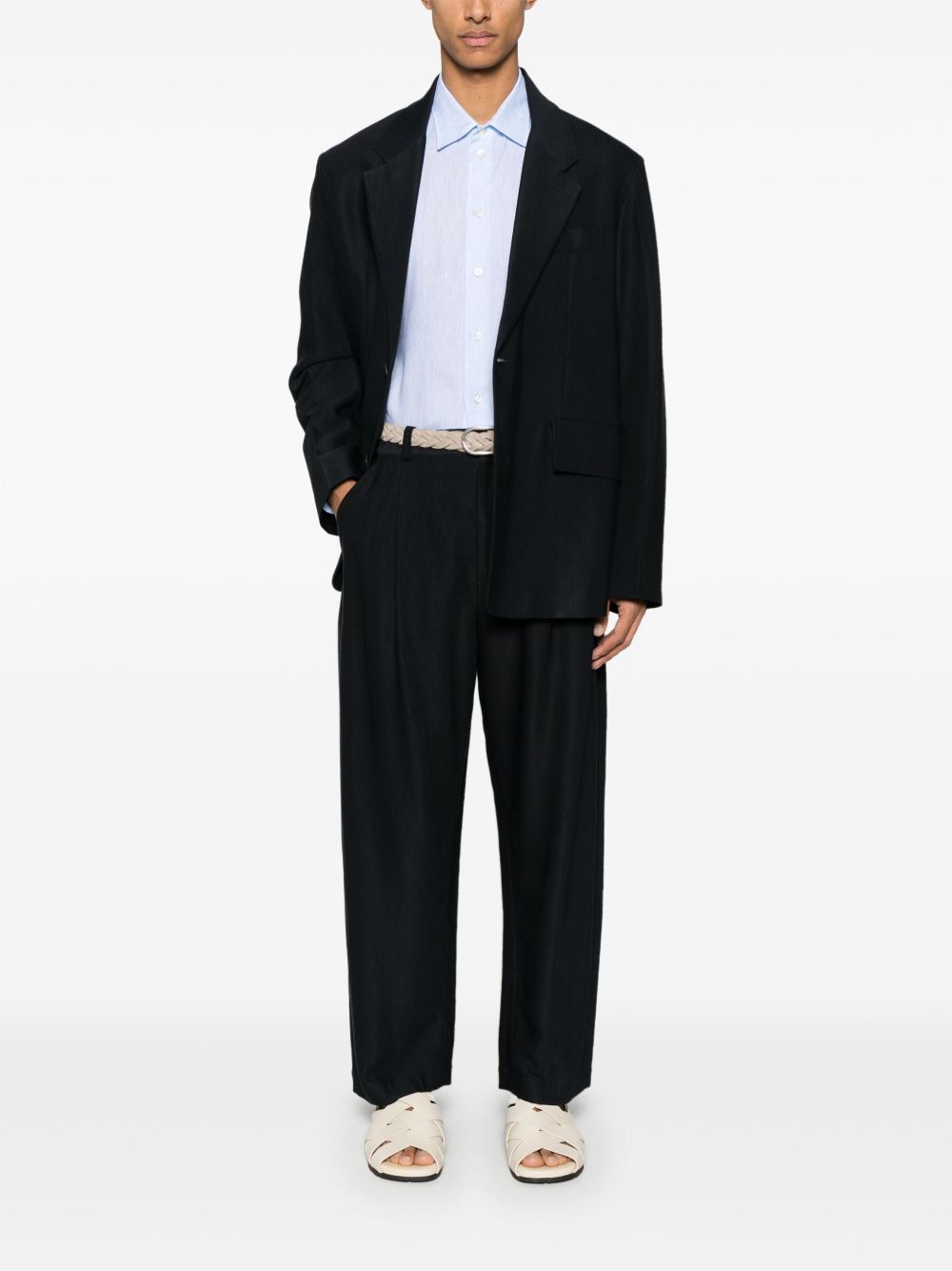 Emporio Armani logo-embroidered long-sleeve shirt Emporio Armani