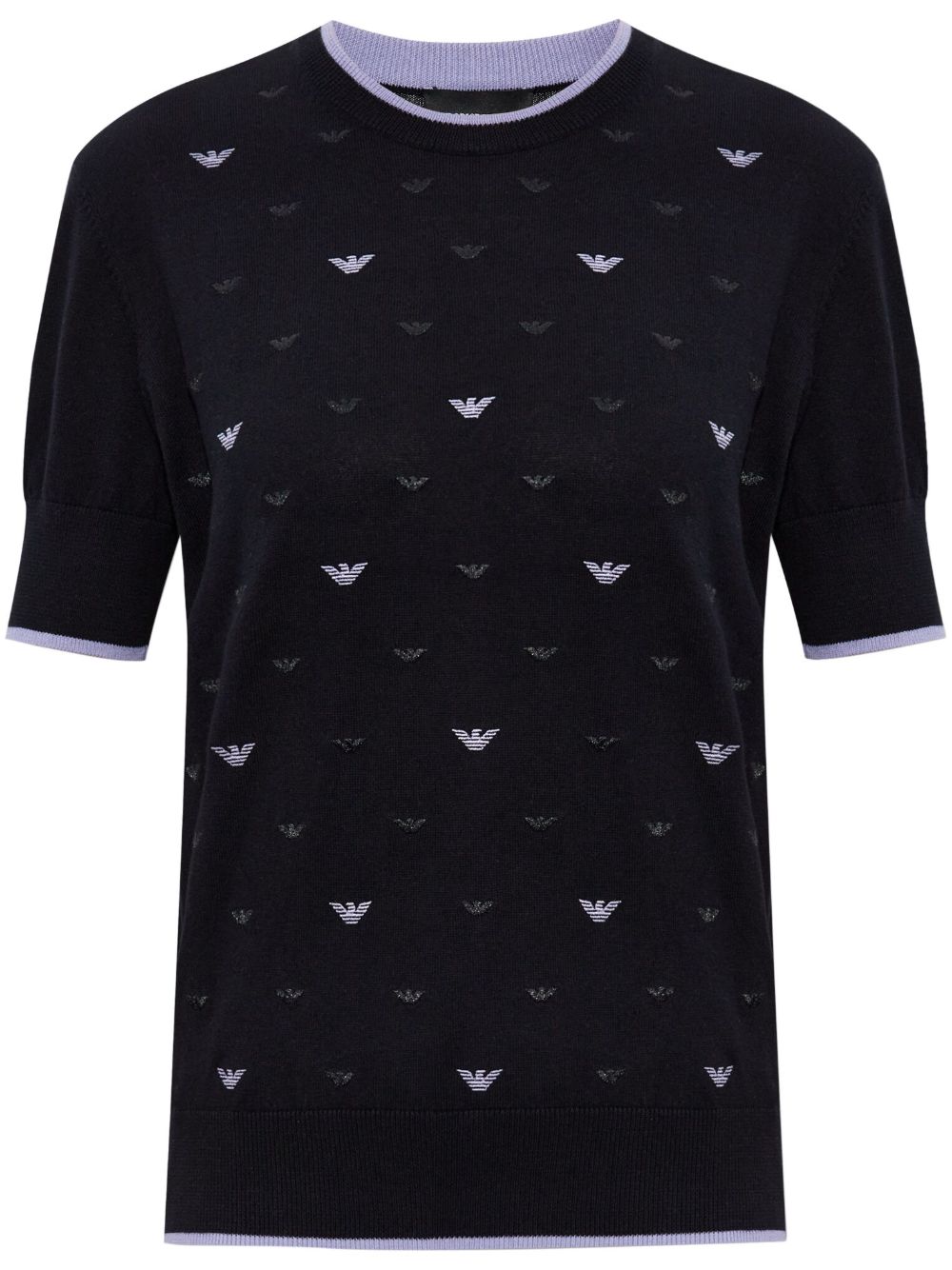 Emporio Armani Jumper with all-over micro eagle embroidery Emporio Armani