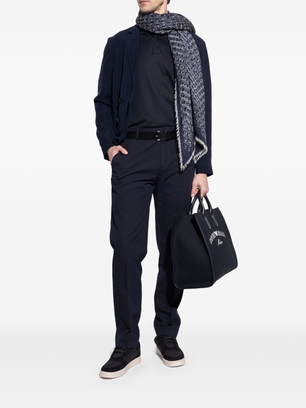 Emporio Armani Sneakers in jacquard fabric with logo lettering and suede Emporio Armani