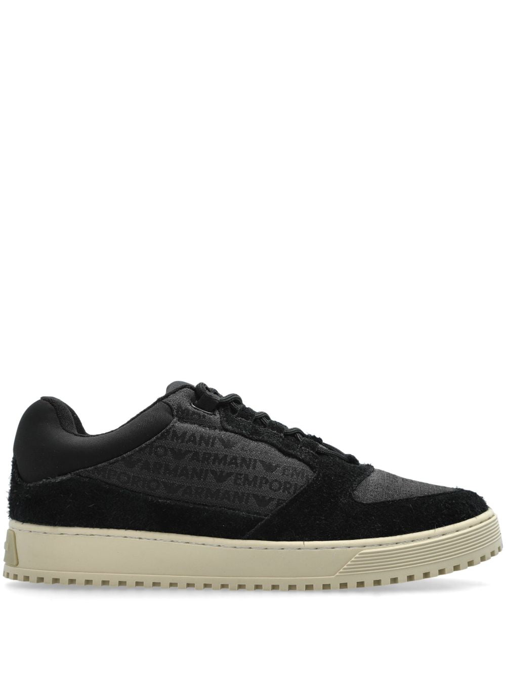 Emporio Armani Sneakers in jacquard fabric with logo lettering and suede Emporio Armani
