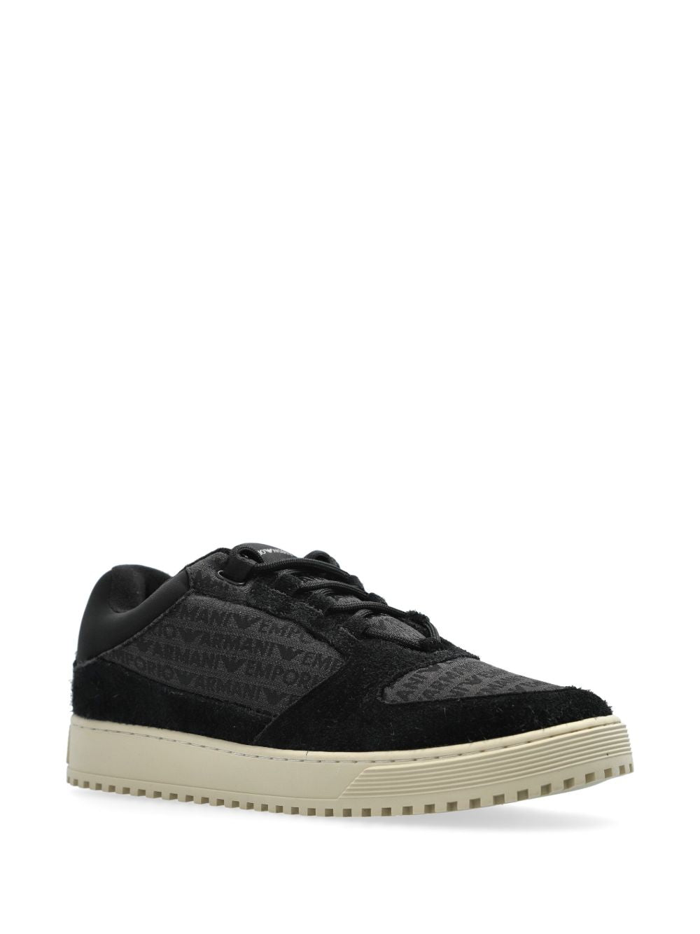 Emporio Armani Sneakers in jacquard fabric with logo lettering and suede Emporio Armani