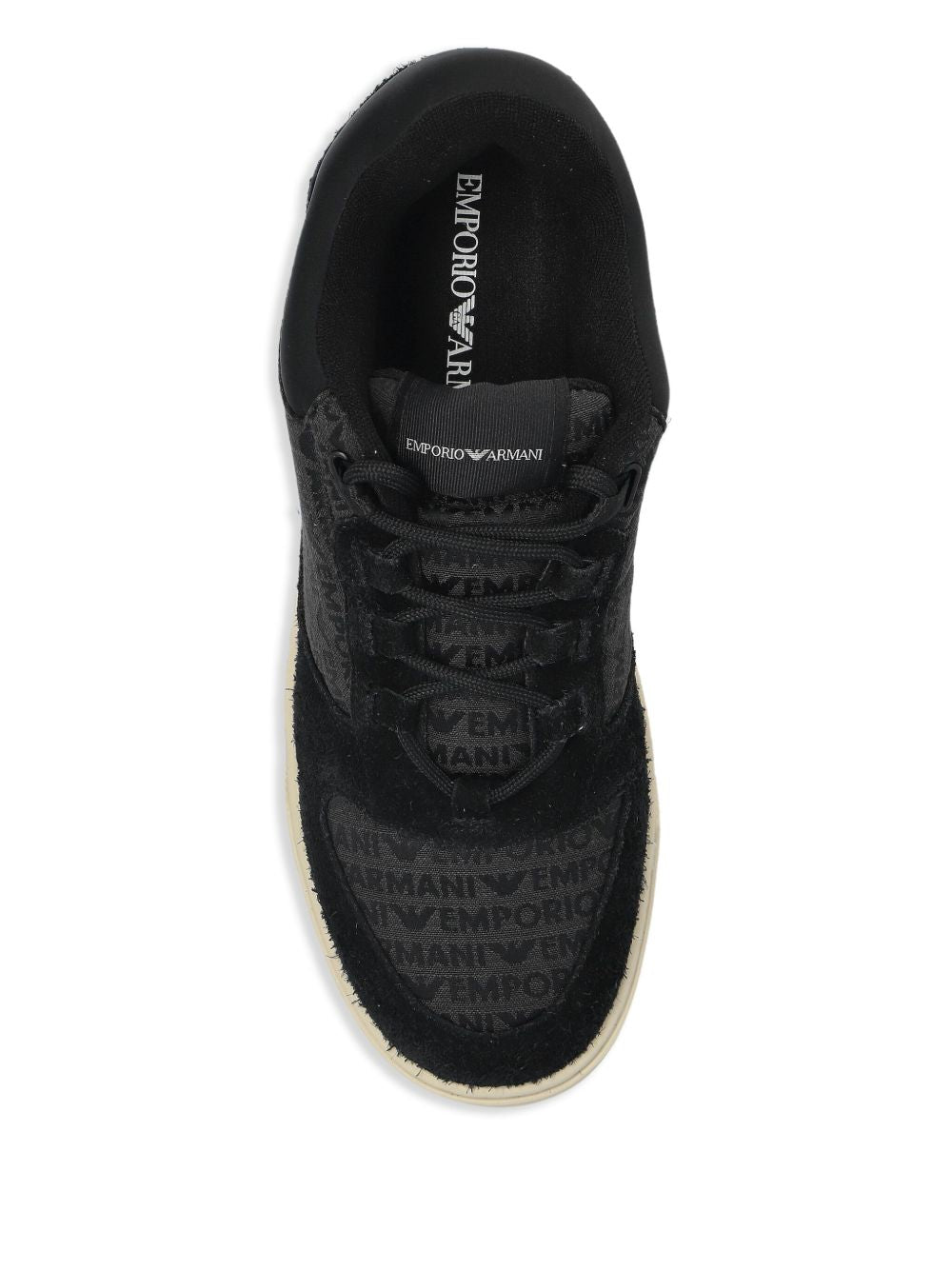 Emporio Armani Sneakers in jacquard fabric with logo lettering and suede Emporio Armani