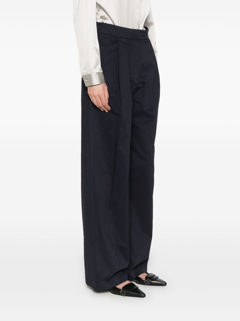 Emporio Armani Cotton Wide Leg Trousers Emporio Armani
