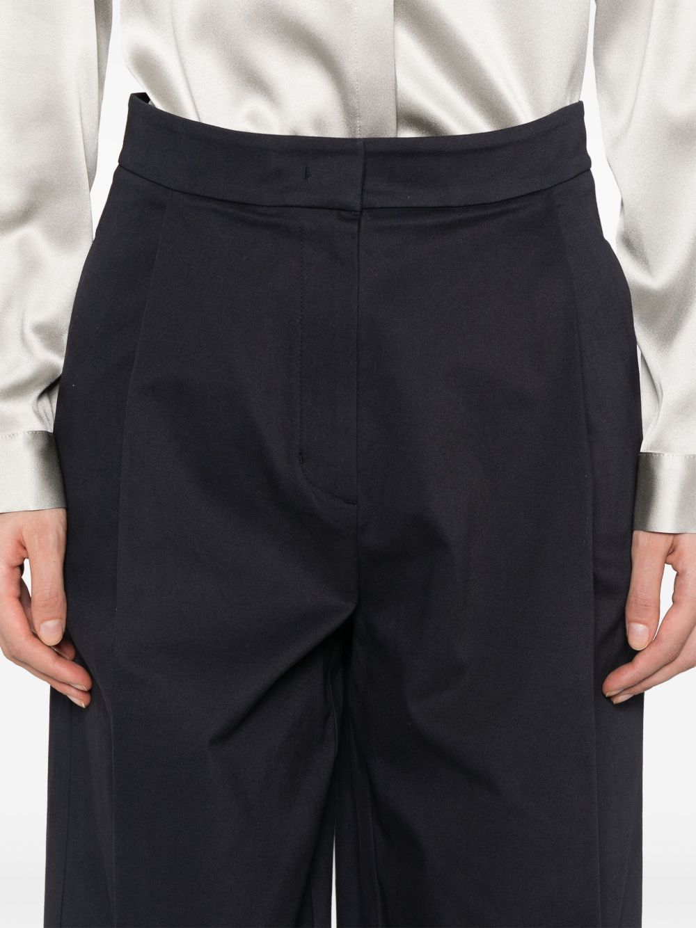 Emporio Armani Cotton Wide Leg Trousers Emporio Armani