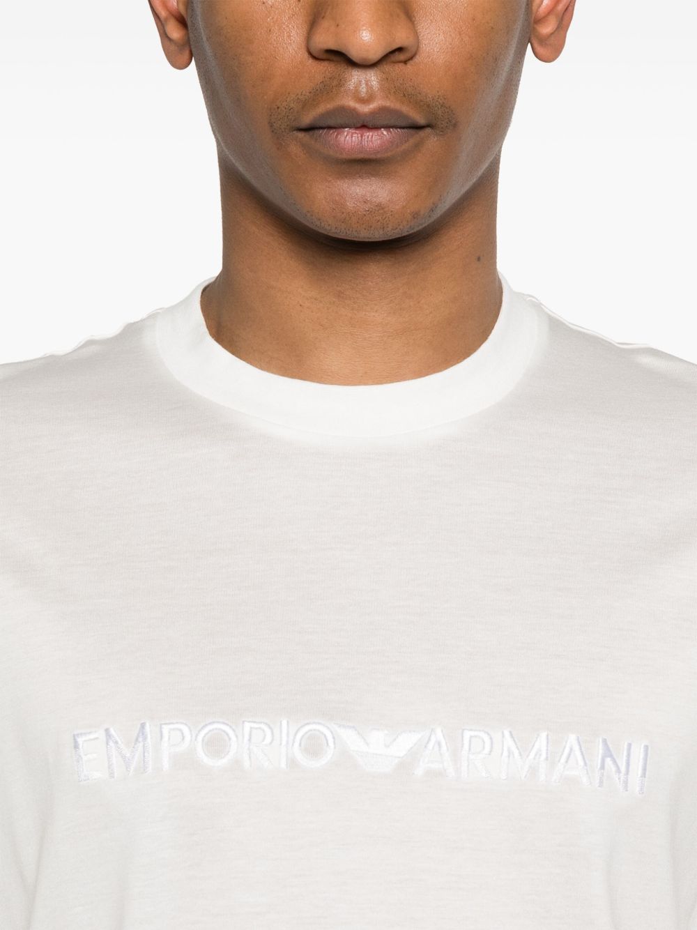 Emporio Armani Embroidered Logo T Shirt Emporio Armani