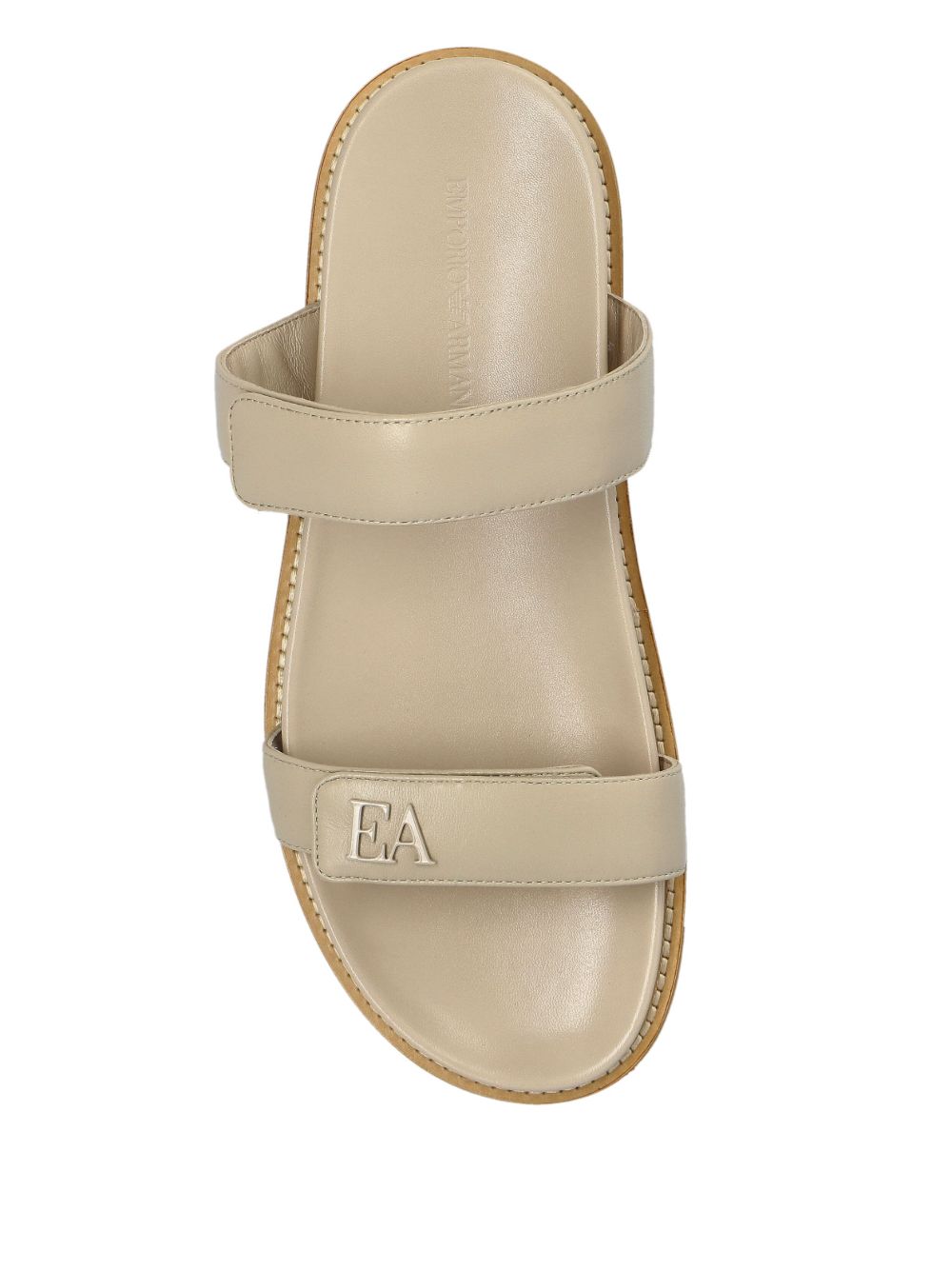 EMPORIO ARMANI EXCLUSIVE Emporio Armani Leather Slide Sandals EMPORIO ARMANI EXCLUSIVE