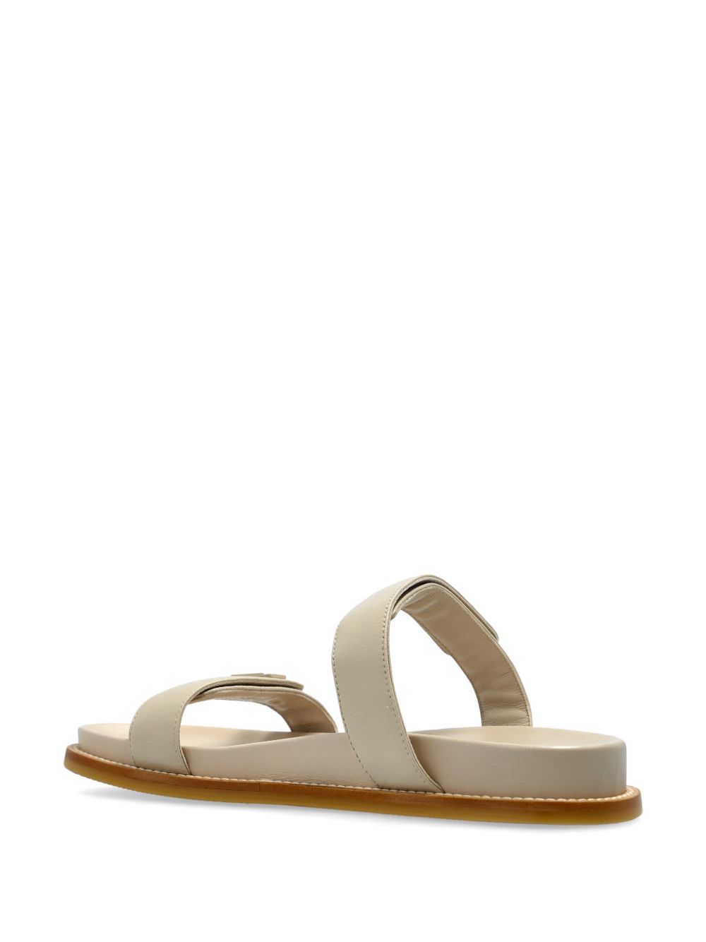 EMPORIO ARMANI EXCLUSIVE Emporio Armani Leather Slide Sandals EMPORIO ARMANI EXCLUSIVE