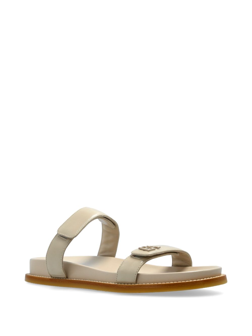 EMPORIO ARMANI EXCLUSIVE Emporio Armani Leather Slide Sandals EMPORIO ARMANI EXCLUSIVE