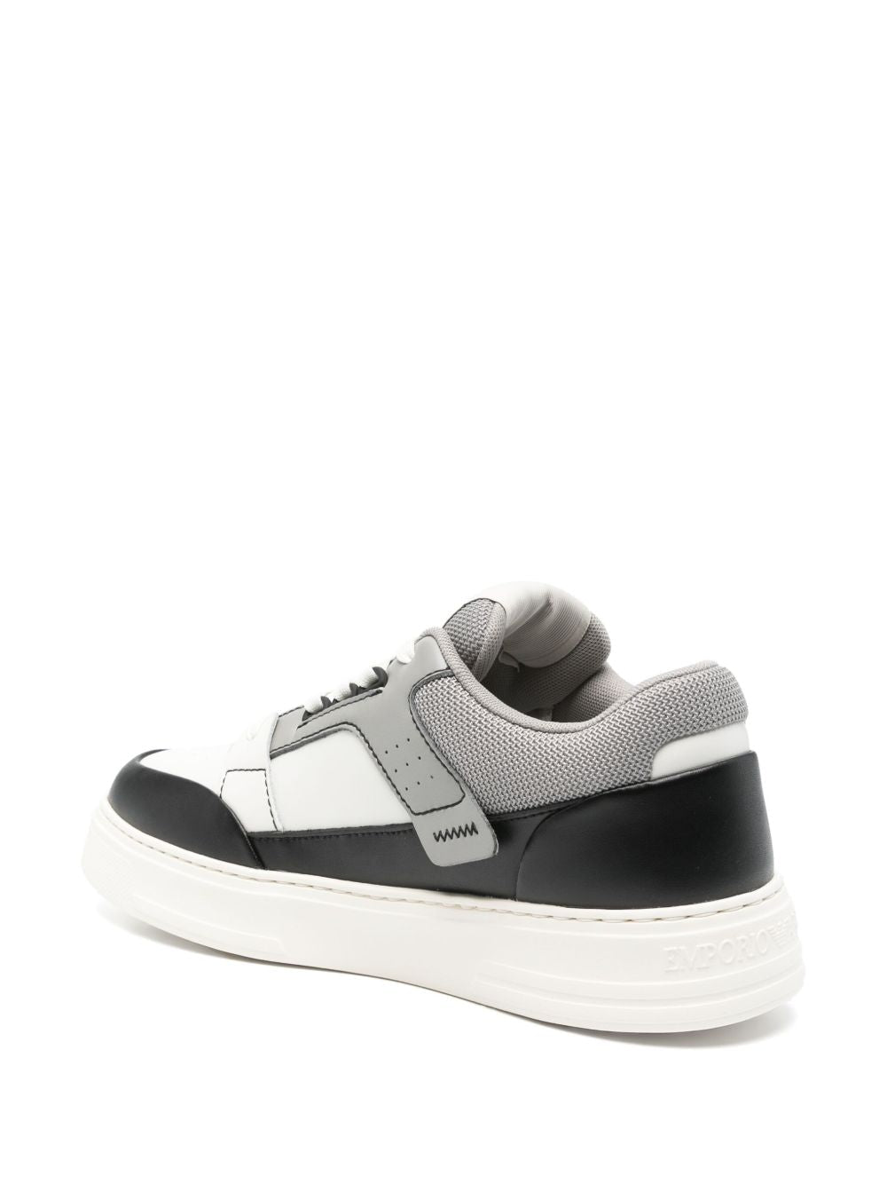 Emporio Armani Leather and mesh sneakers with contrasting details Emporio Armani