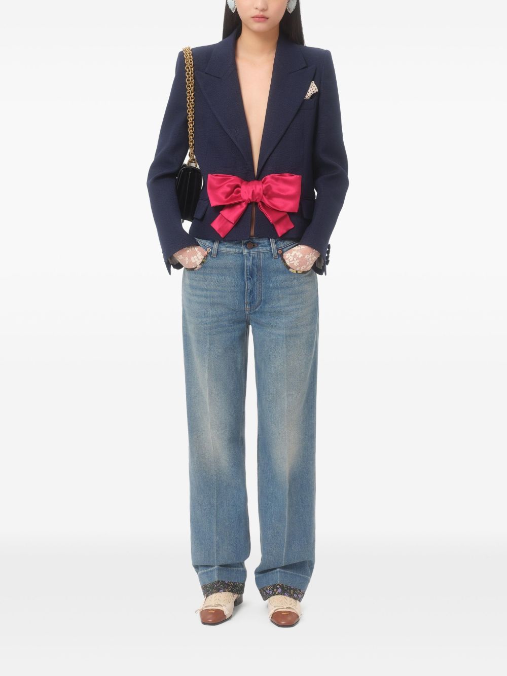Valentino Bow-detail single-breasted blazer Valentino