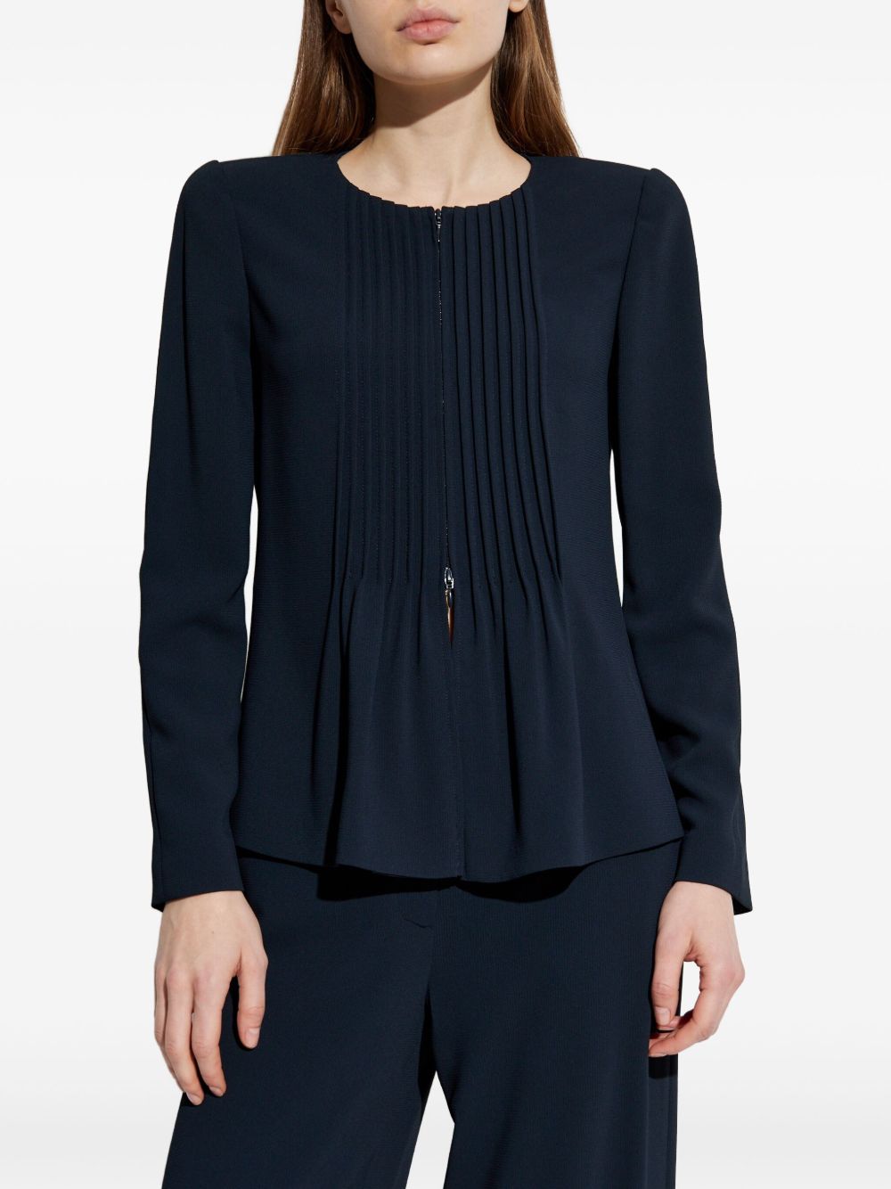 Emporio Armani Jacket in fluid woven fabric with pleats Emporio Armani