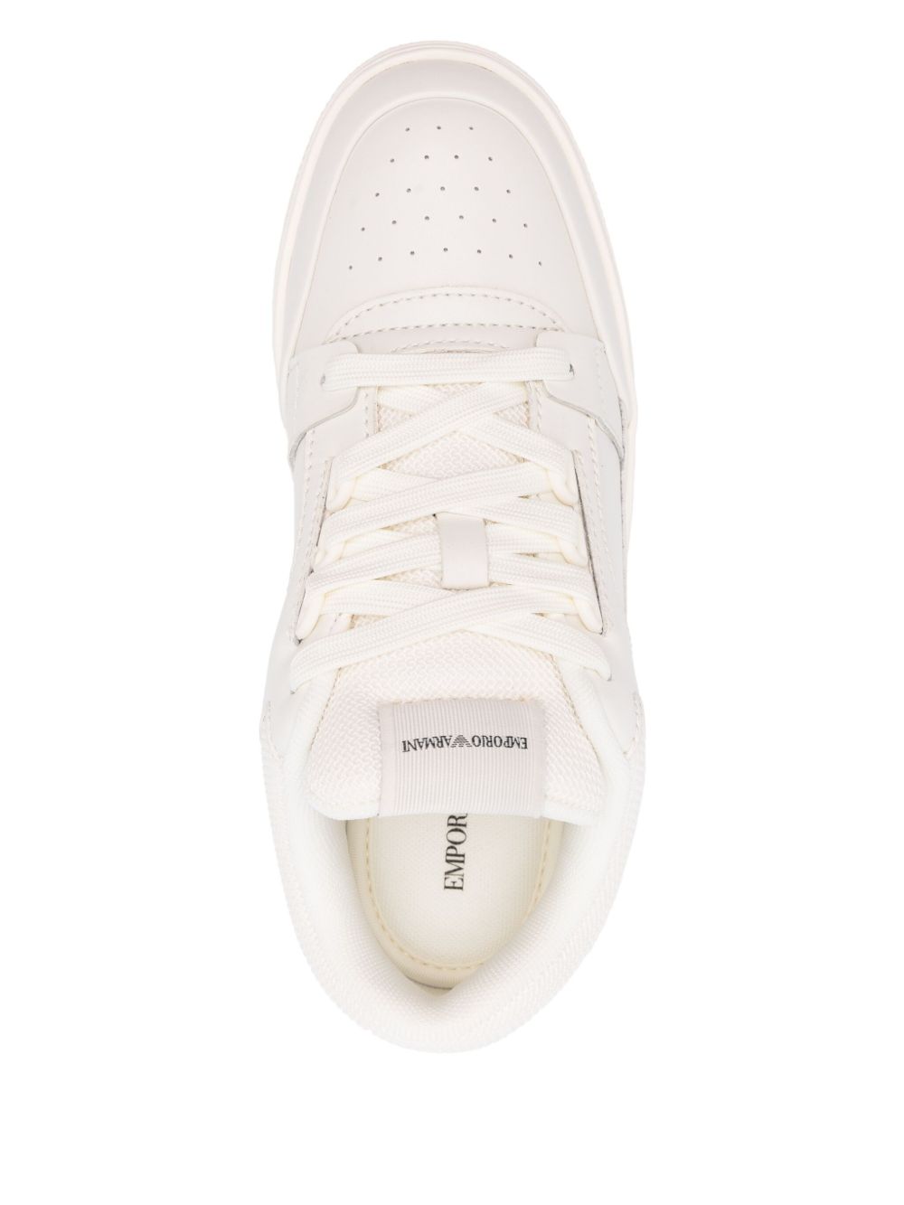 EMPORIO ARMANI EXCLUSIVE Emporio Armani Leather and mesh sneakers with contrasting details EMPORIO ARMANI EXCLUSIVE