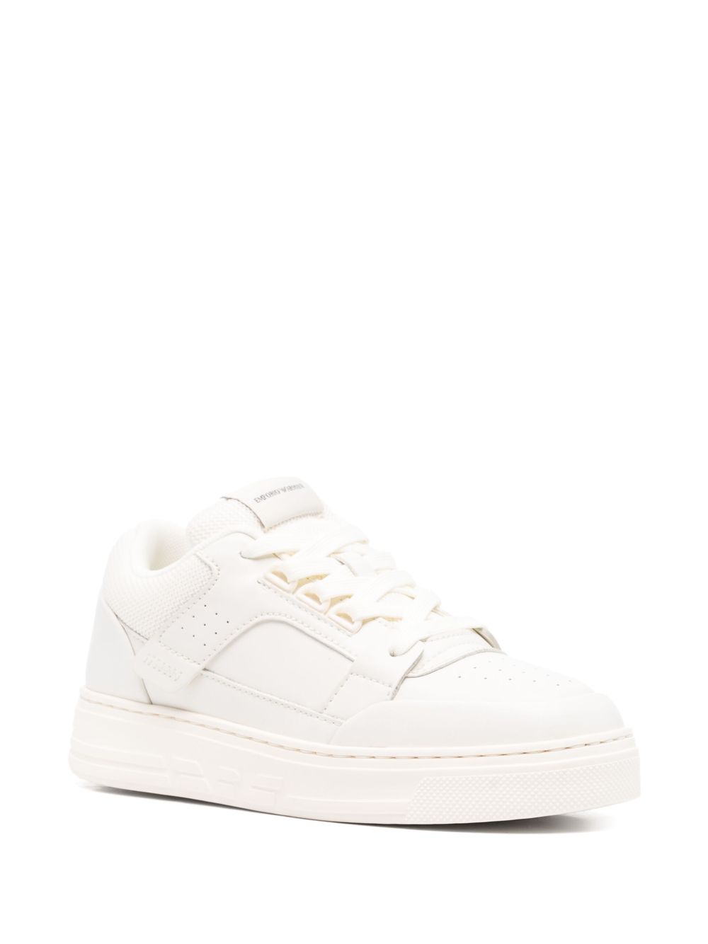 EMPORIO ARMANI EXCLUSIVE Emporio Armani Leather and mesh sneakers with contrasting details EMPORIO ARMANI EXCLUSIVE