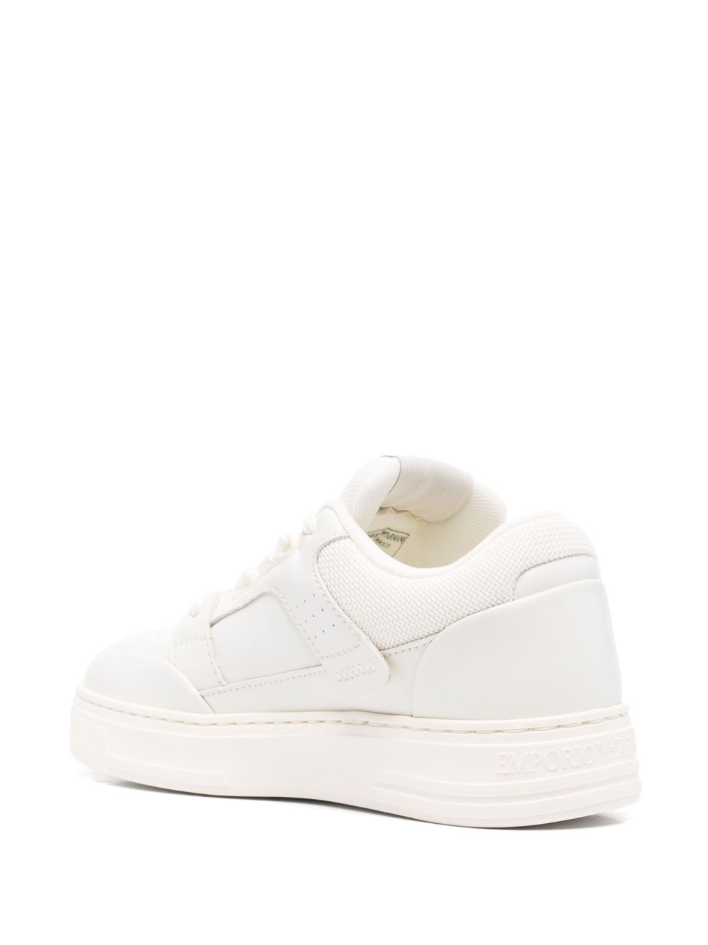 EMPORIO ARMANI EXCLUSIVE Emporio Armani Leather and mesh sneakers with contrasting details EMPORIO ARMANI EXCLUSIVE