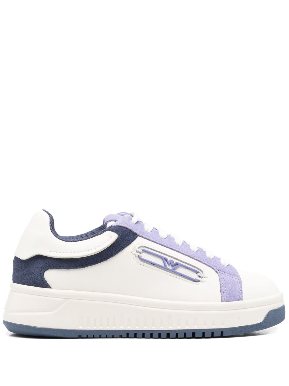 EMPORIO ARMANI EXCLUSIVE Emporio Armani Leather sneakers with suede details and eagle plate EMPORIO ARMANI EXCLUSIVE