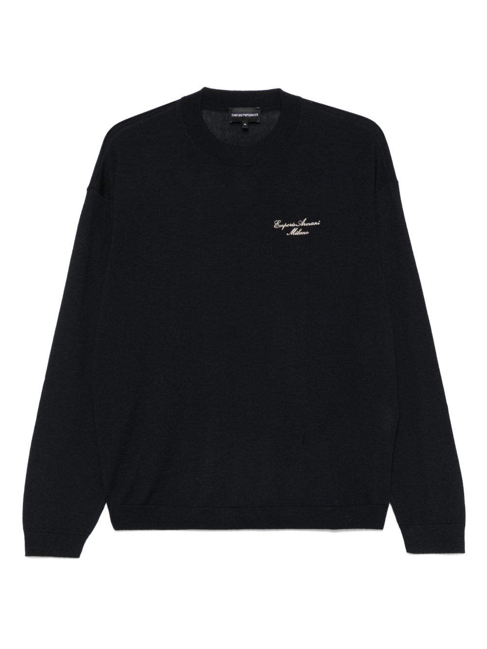 Emporio Armani Wool Blend Crewneck Sweater with Logo Emporio Armani