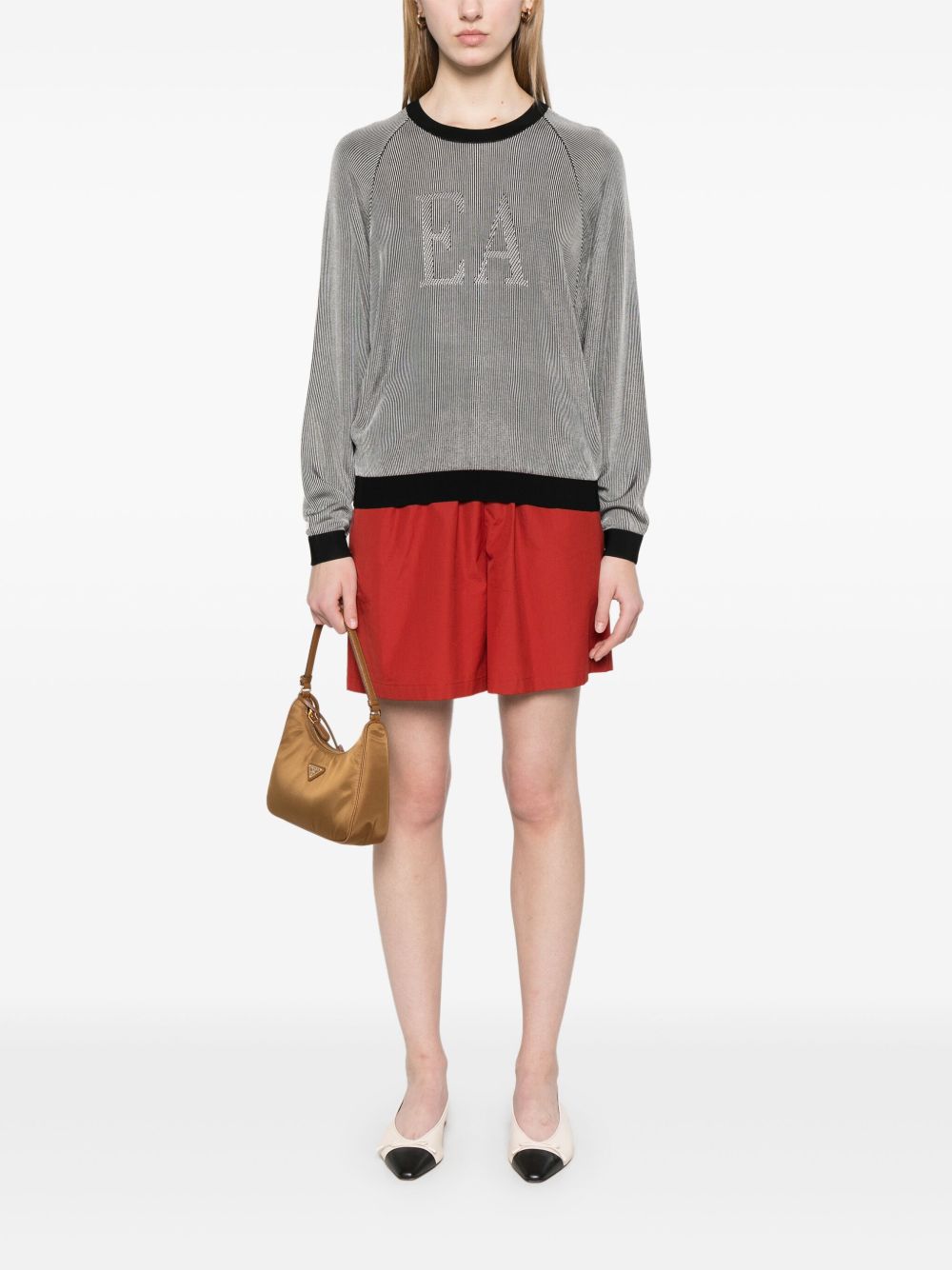 Emporio Armani Two-tone fisherman’s rib jumper with EA logo Emporio Armani