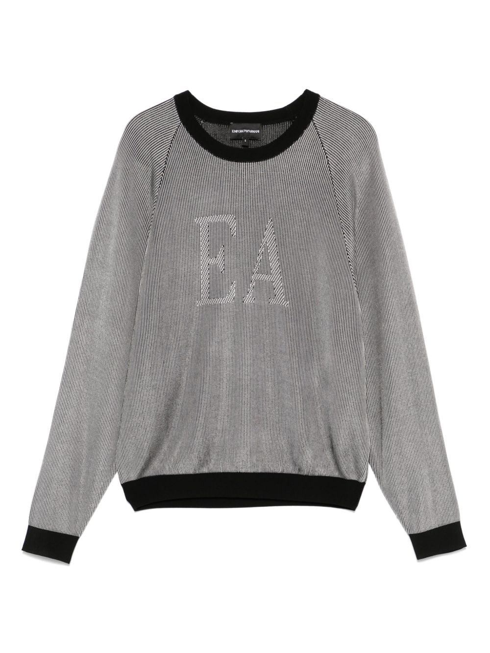 Emporio Armani Two-tone fisherman’s rib jumper with EA logo Emporio Armani