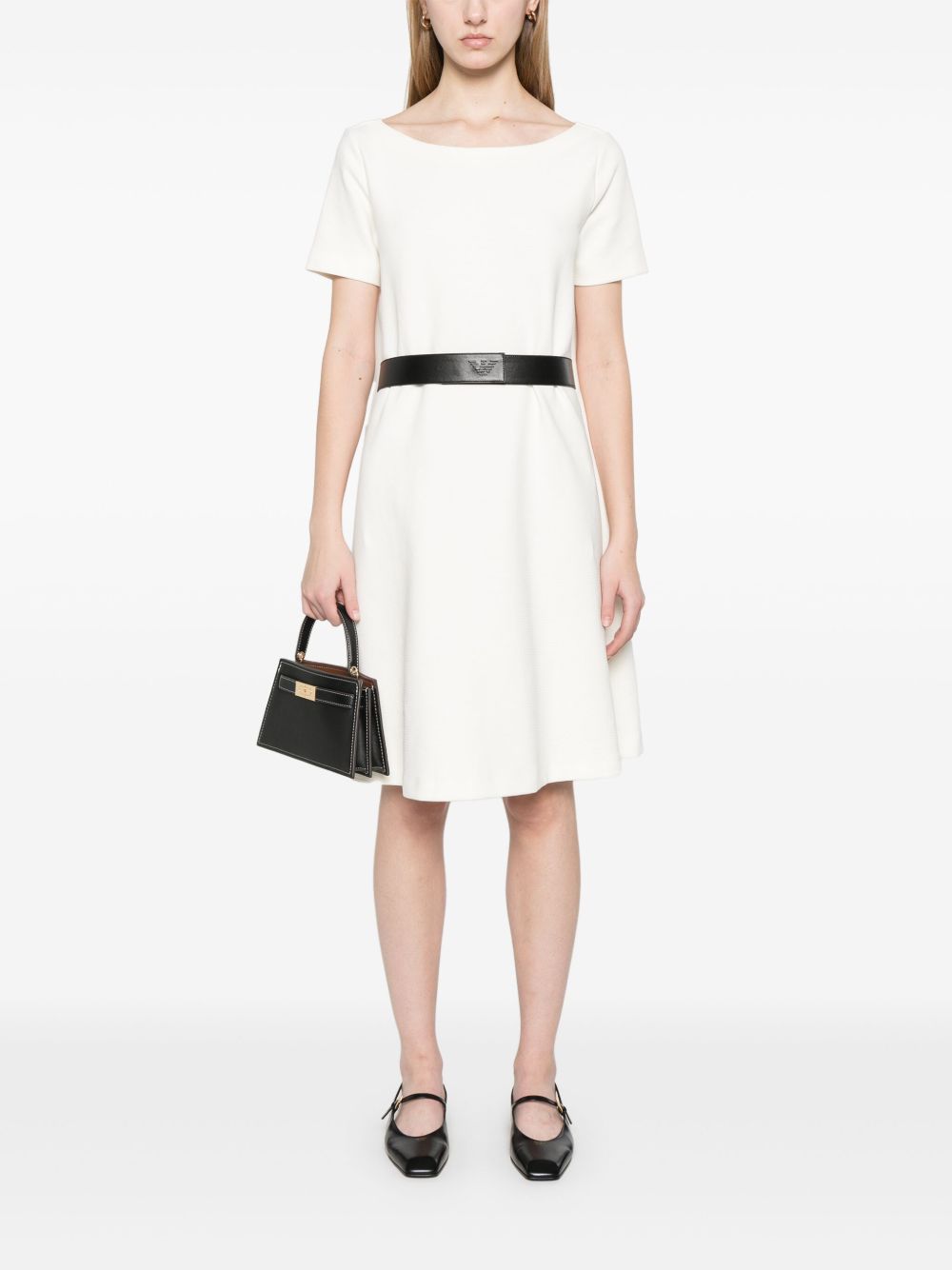 Emporio Armani Ottoman-jersey belted dress Emporio Armani
