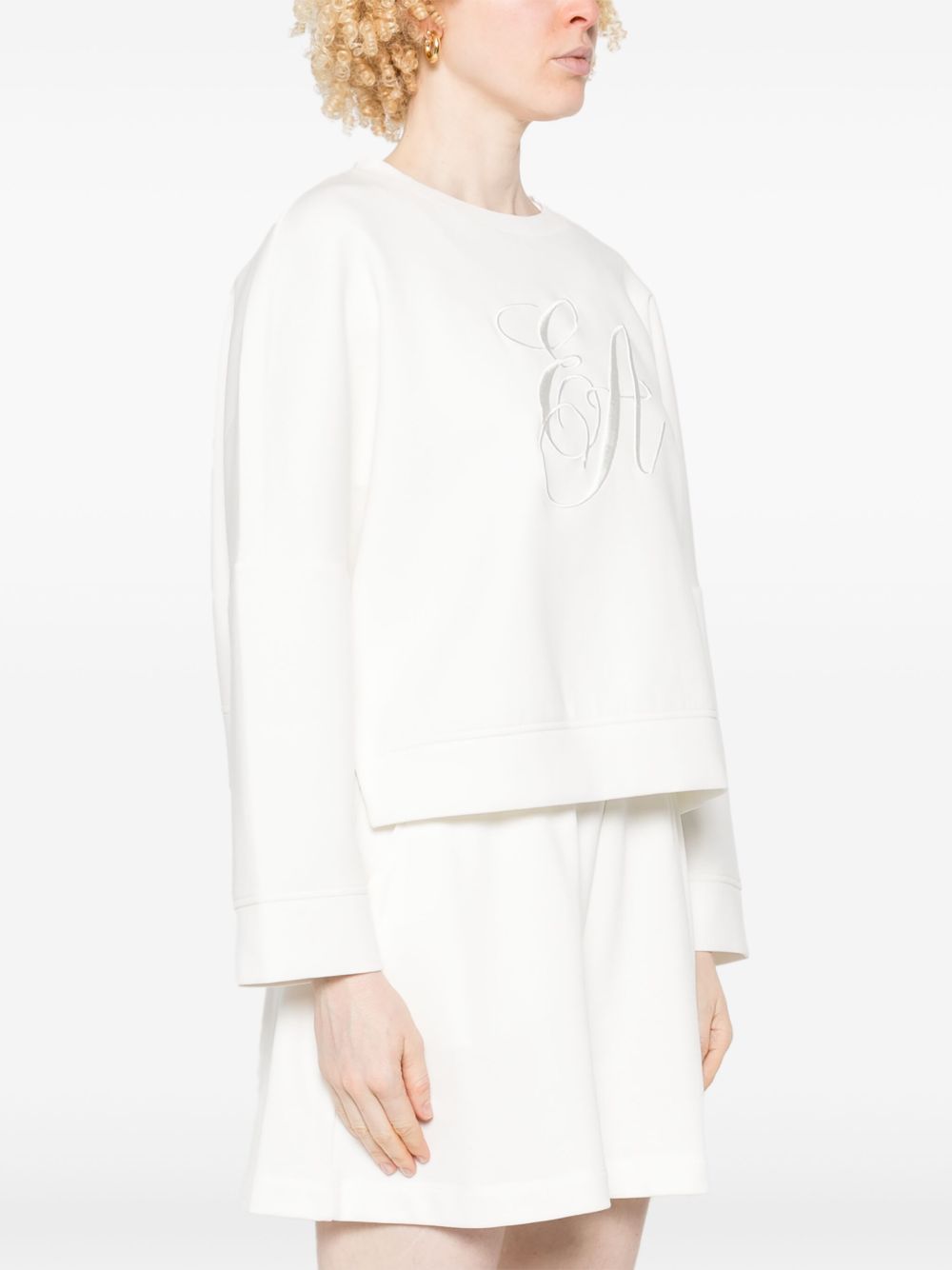 Emporio Armani Double jersey sweatshirt with EA logo embroidery Emporio Armani