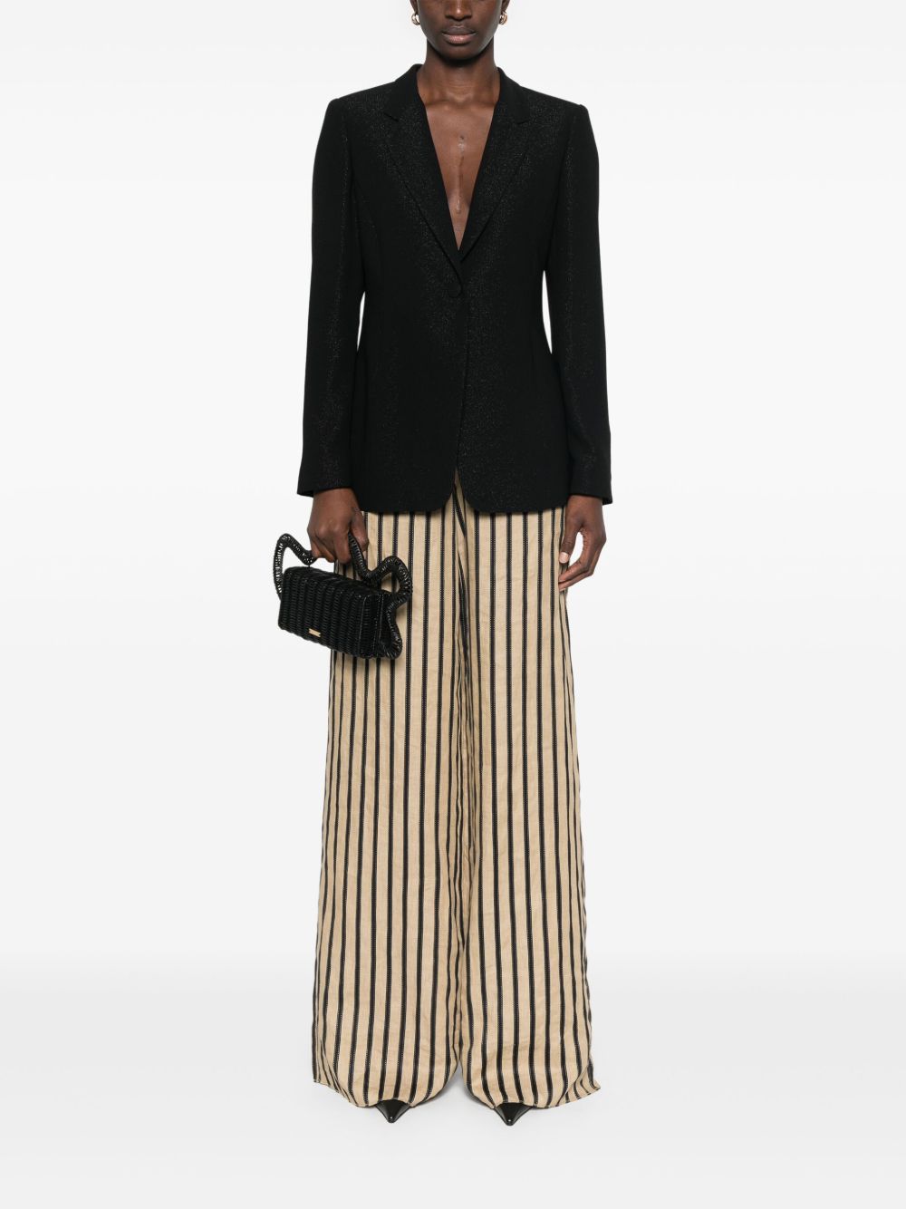 Emporio Armani lurex-detail crepe blazer Emporio Armani