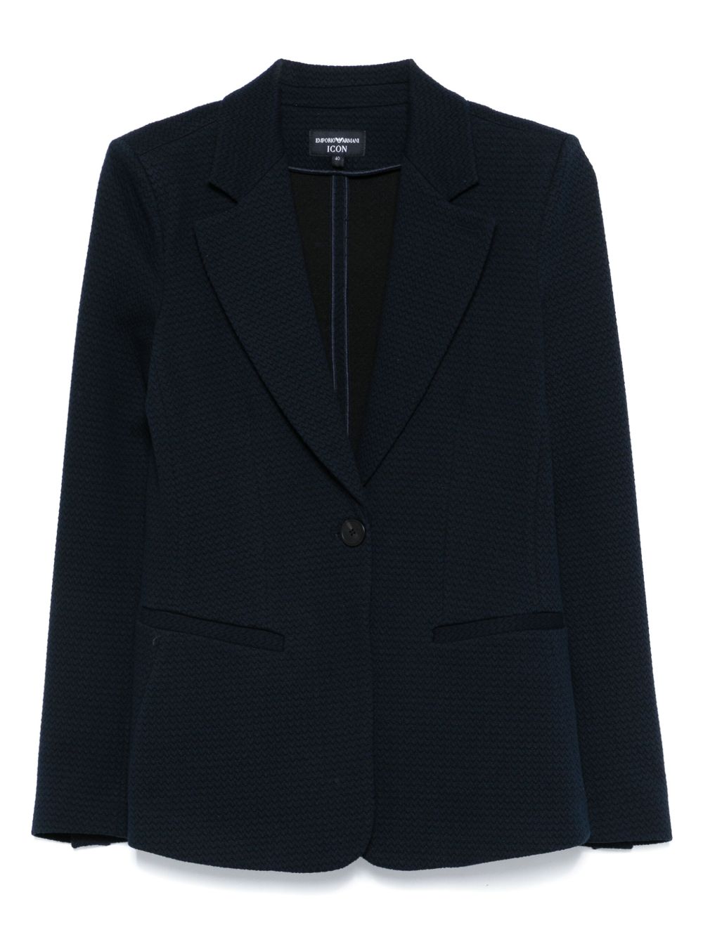 Emporio Armani Icon single-breasted blazer in an embossed jacquard knit jersey Emporio Armani