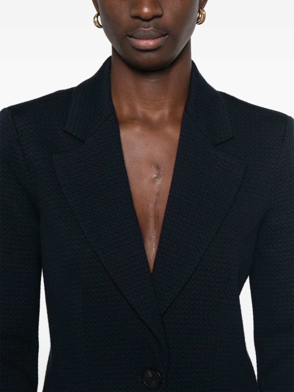 Emporio Armani Icon single-breasted blazer in an embossed jacquard knit jersey Emporio Armani