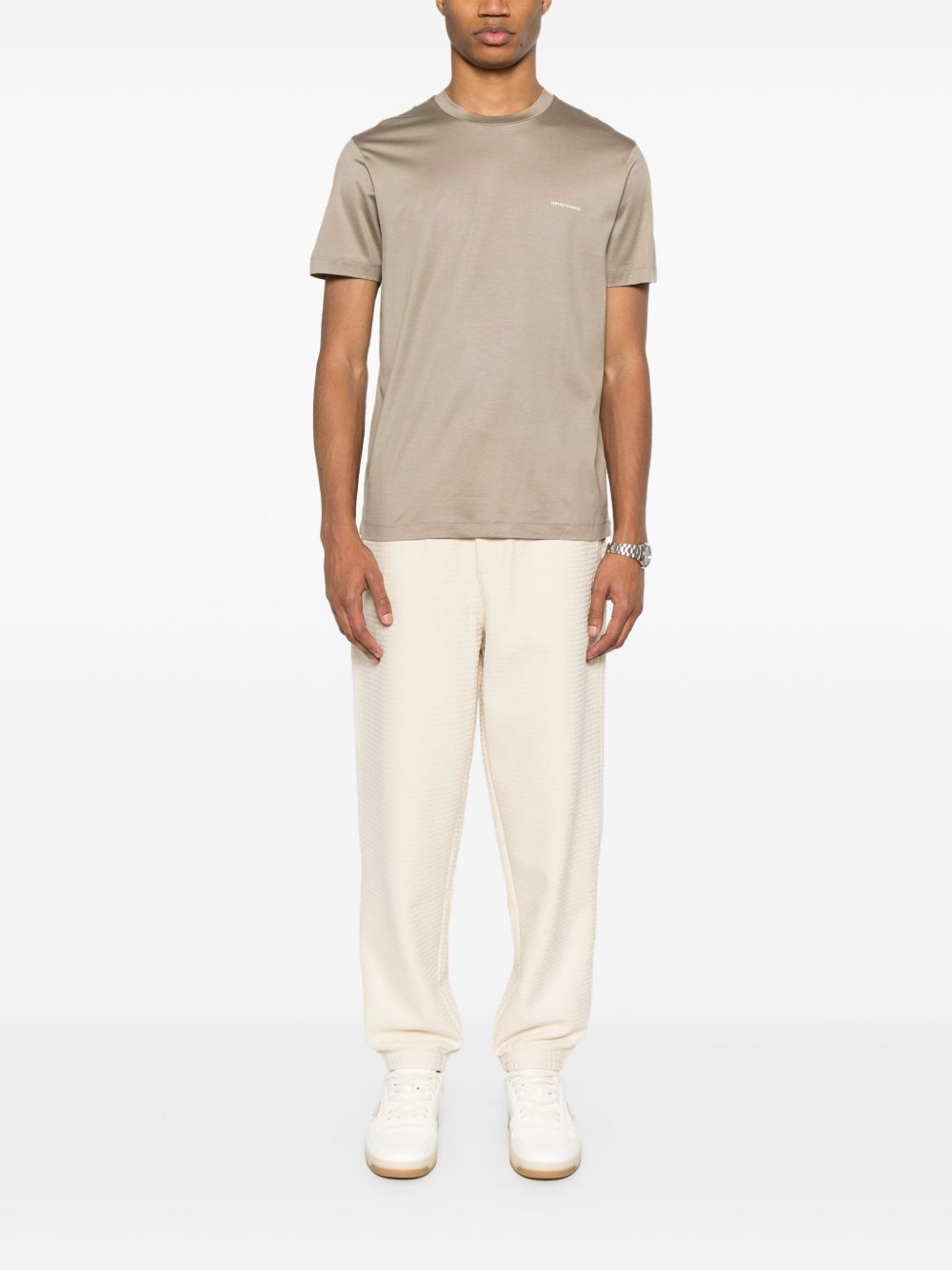 Emporio Armani ASV Lyocell blend jersey joggers with all-over lettering Emporio Armani