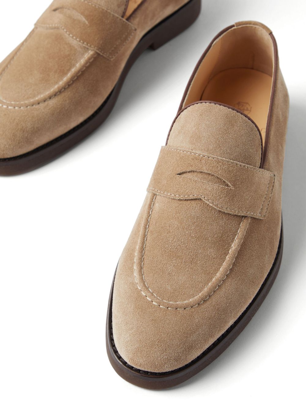 Brunello Cucinelli Penny Loafer in washed suede Brunello Cucinelli