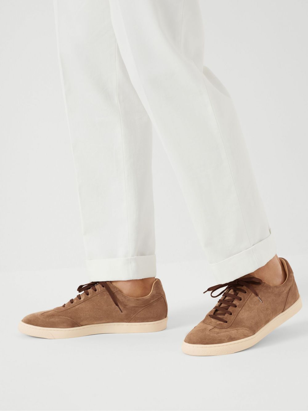 Brunello Cucinelli Washed suede sneakers with latex sole Brunello Cucinelli