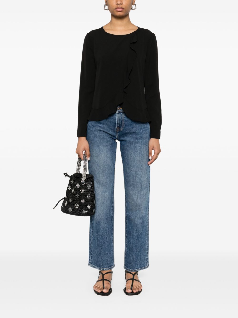 Emporio Armani fluid ruffled shirt jacket Emporio Armani