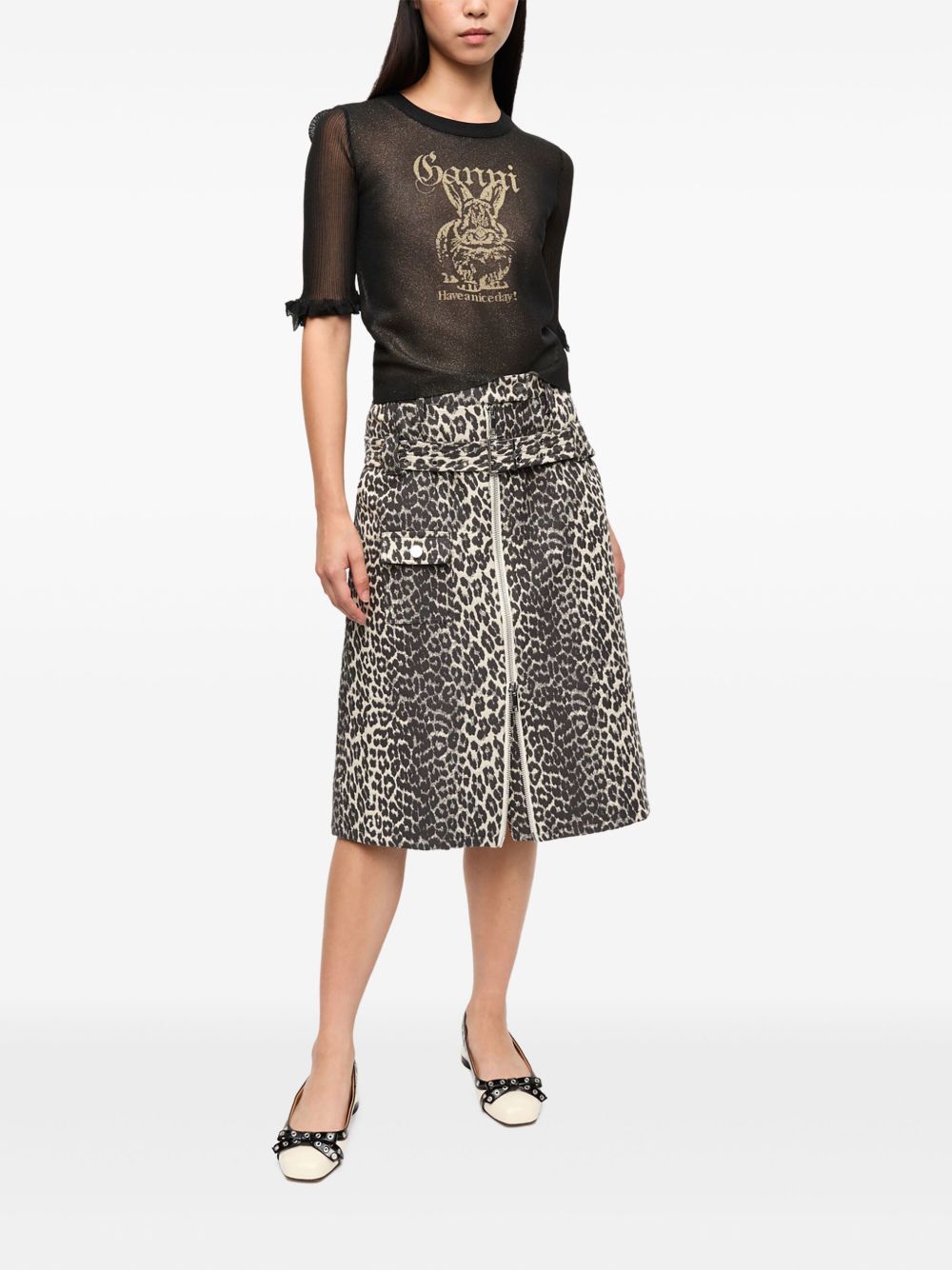 Ganni Sheer Jacquard Top Ganni