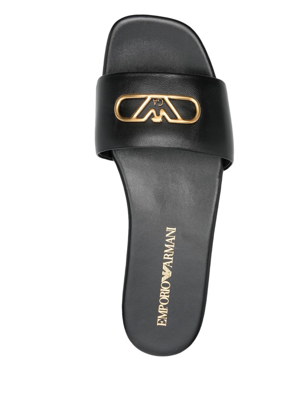 EMPORIO ARMANI EXCLUSIVE Emporio Armani Nappa-leather sandals with eagle plate EMPORIO ARMANI EXCLUSIVE