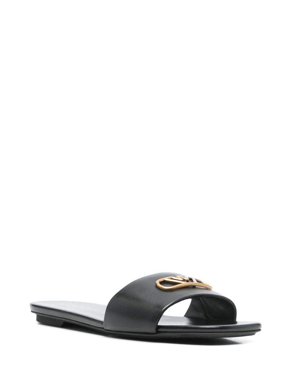 EMPORIO ARMANI EXCLUSIVE Emporio Armani Nappa-leather sandals with eagle plate EMPORIO ARMANI EXCLUSIVE