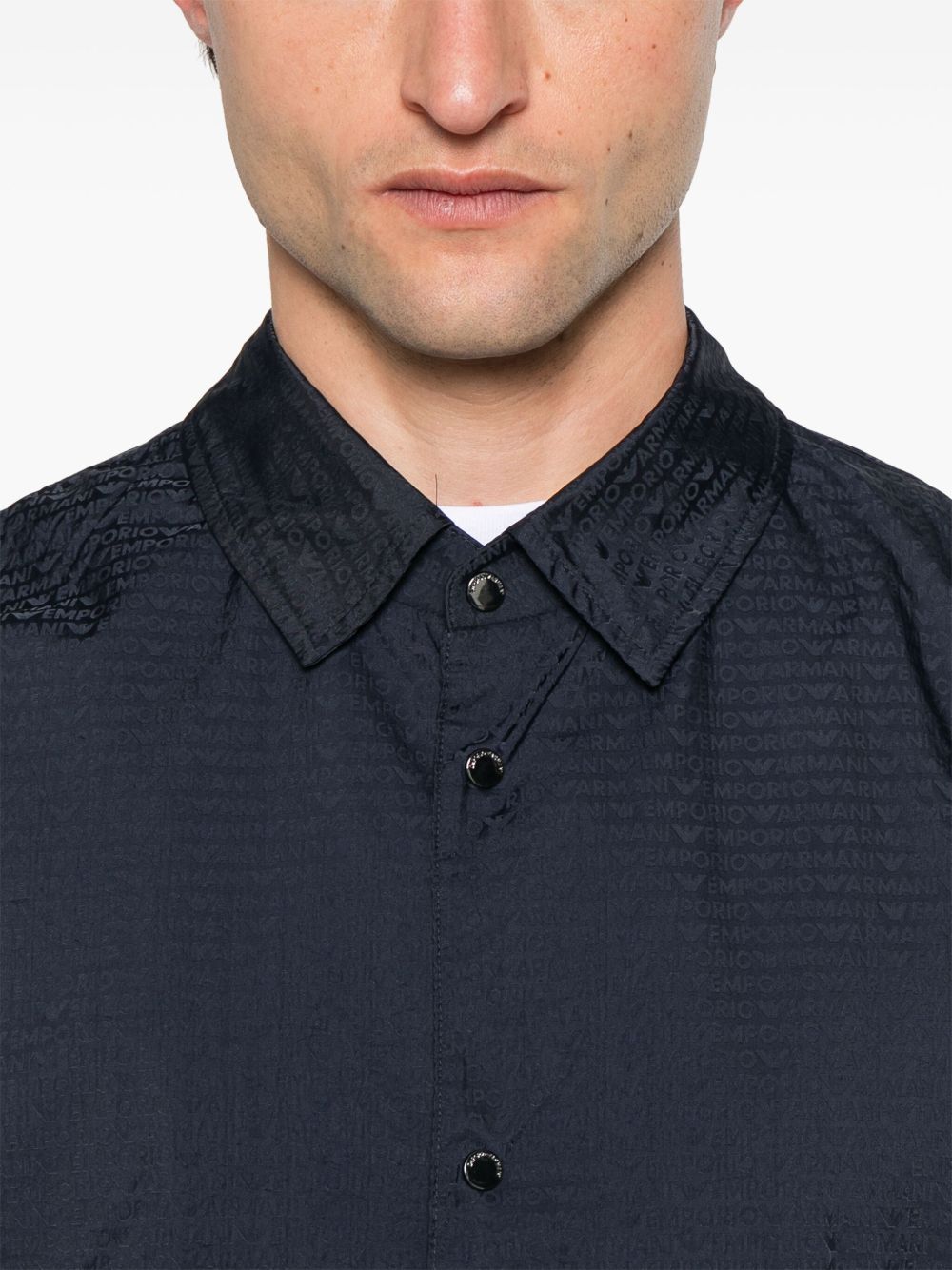 Emporio Armani Blouson with internal nylon bib jacquard all-over lettering Emporio Armani