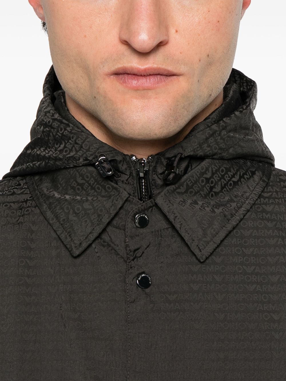 Emporio Armani Blouson with internal nylon bib jacquard all-over lettering Emporio Armani