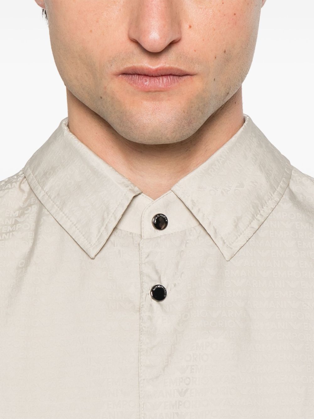 Emporio Armani Blouson with internal nylon bib jacquard all-over lettering Emporio Armani