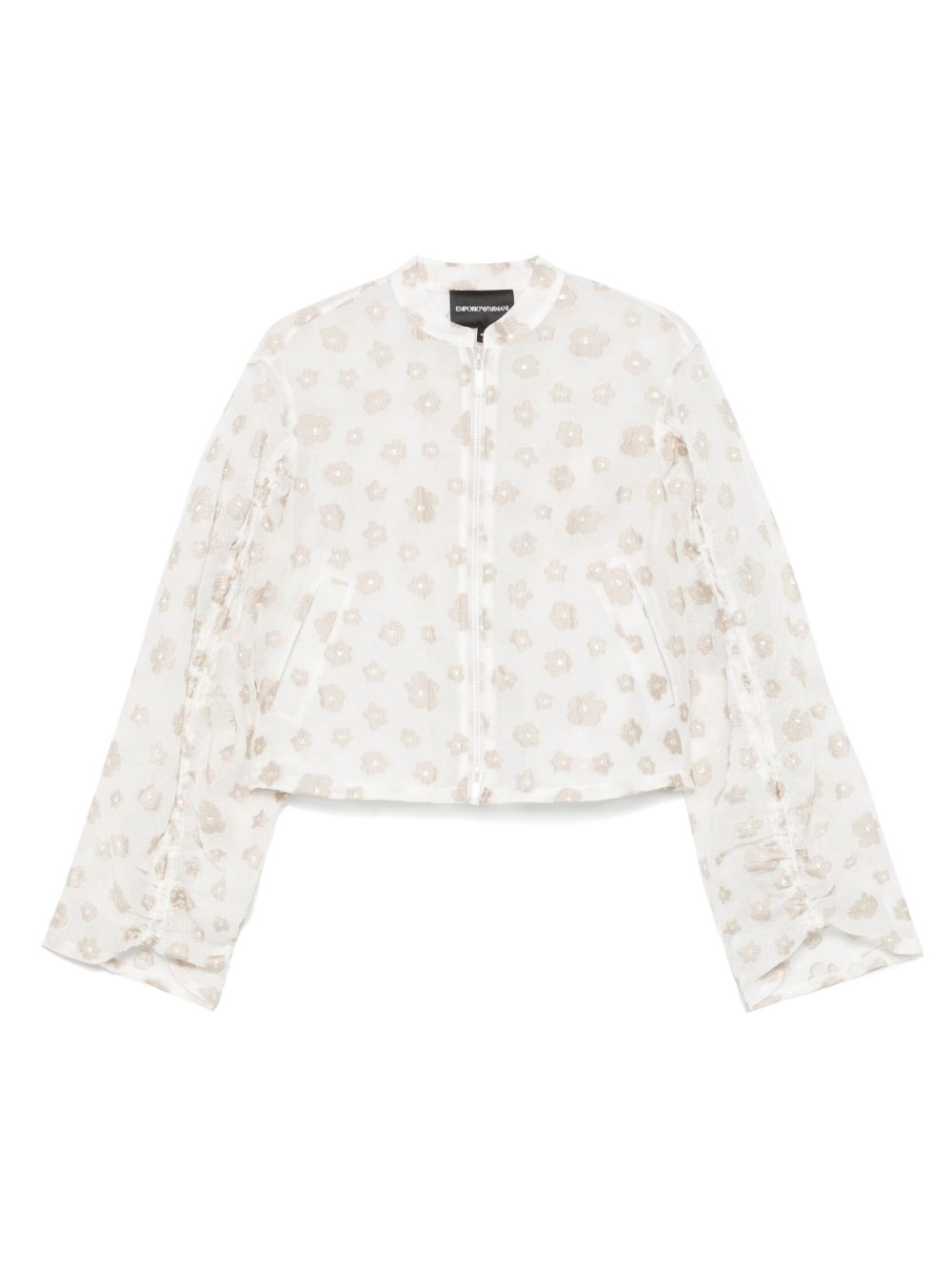 Emporio Armani Fil coupé fabric blouson with all-over floral motif Emporio Armani