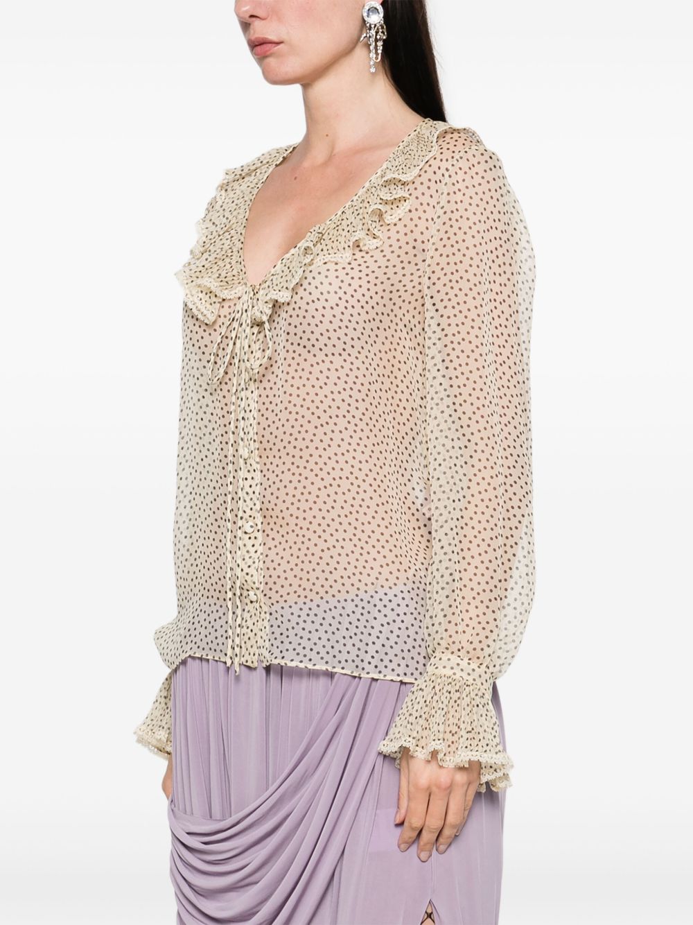 Valentino Plus-de-pois Print Light Georgette Shirt Valentino