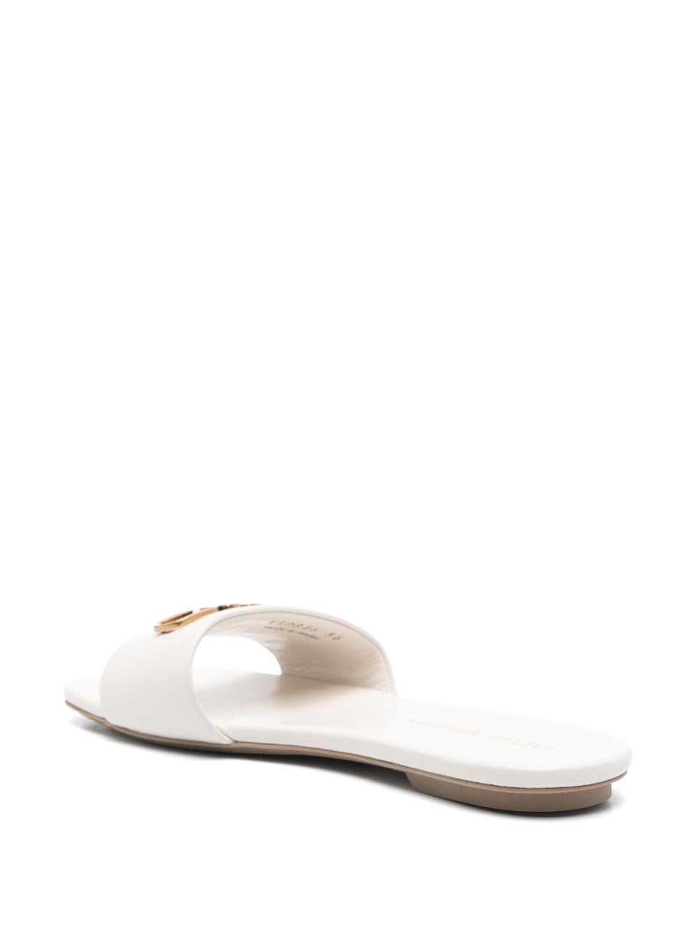 EMPORIO ARMANI EXCLUSIVE Emporio Armani Nappa-leather sandals with eagle plate EMPORIO ARMANI EXCLUSIVE