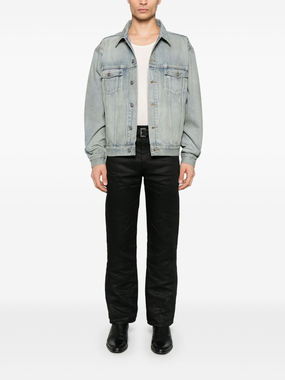 Saint Laurent Distressed Denim Jacket Saint Laurent