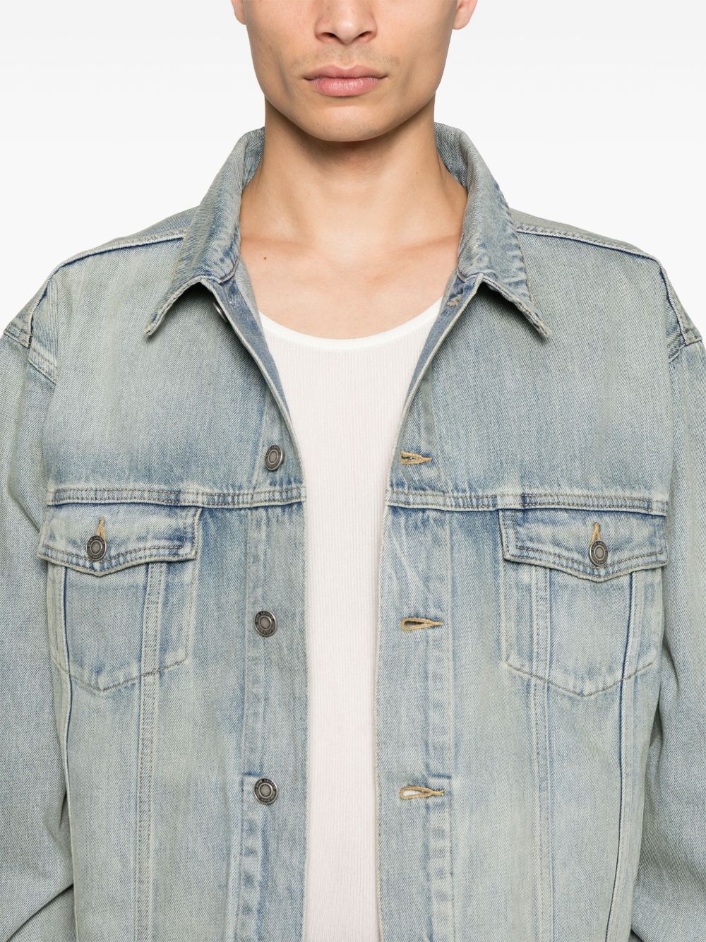 Saint Laurent Distressed Denim Jacket Saint Laurent