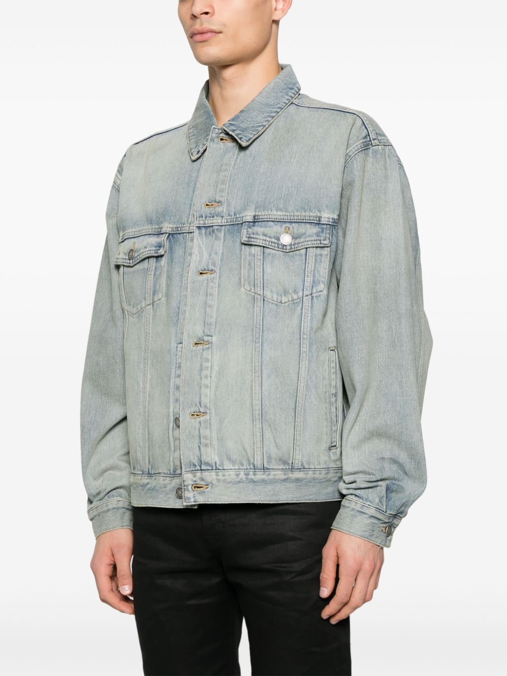 Saint Laurent Distressed Denim Jacket Saint Laurent