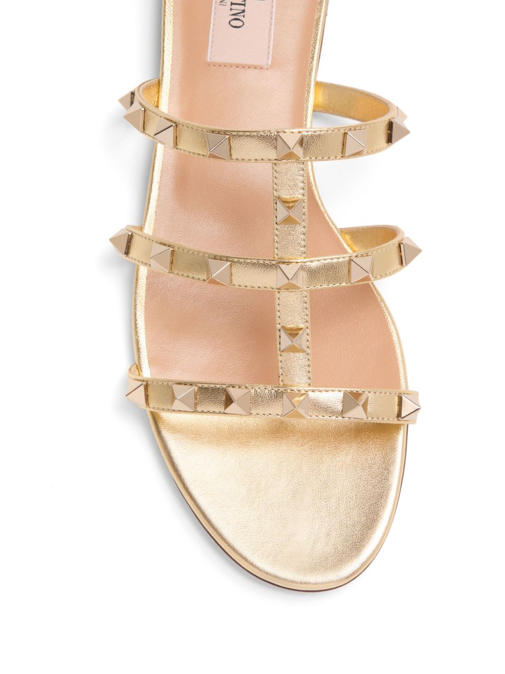 Valentino Garavani Slide Rockstud Sandal In Laminated Nappa Valentino Garavani