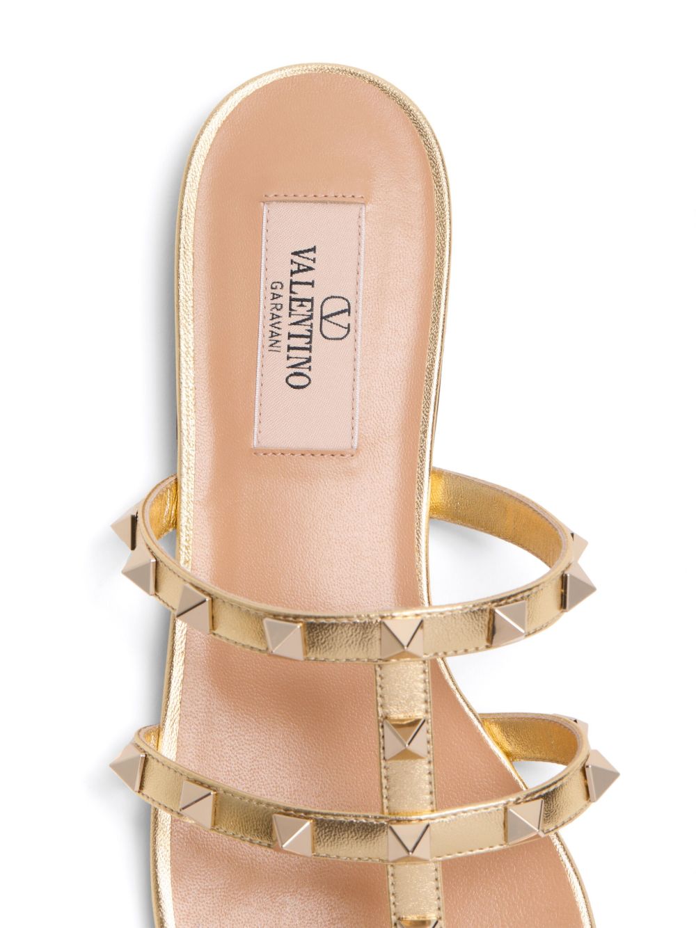 Valentino Garavani Slide Rockstud Sandal In Laminated Nappa Valentino Garavani