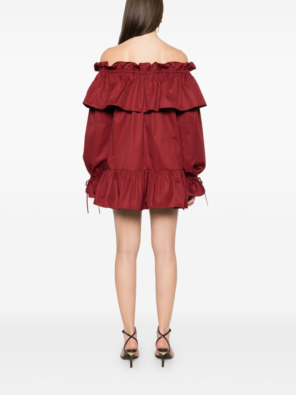 Saint Laurent ruffled cotton mini dress Saint Laurent