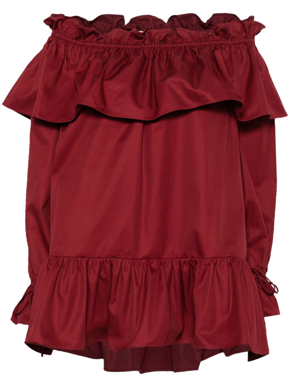 Saint Laurent ruffled cotton mini dress Saint Laurent